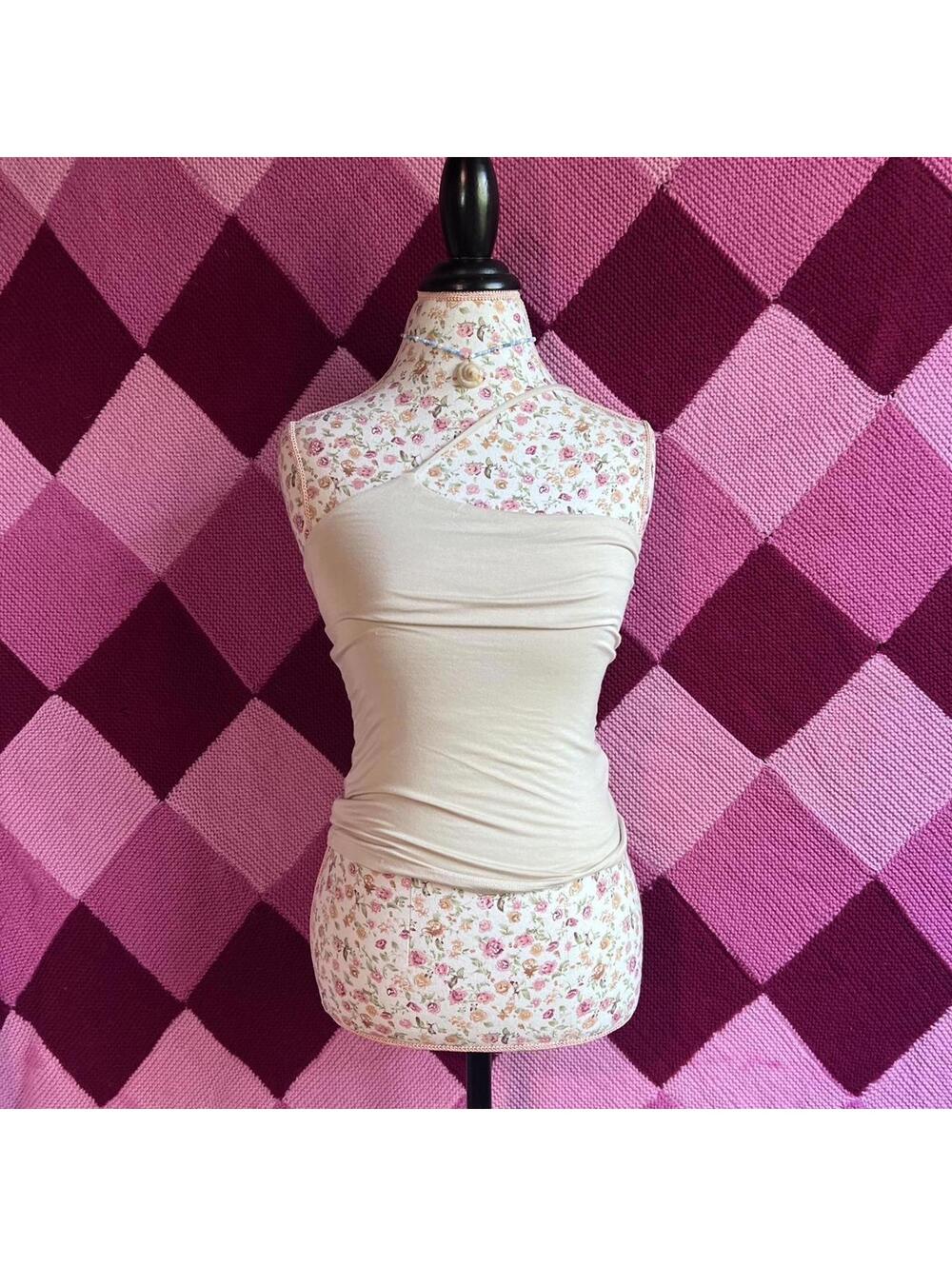 Y2K asymmetrical one shoulder cream cami